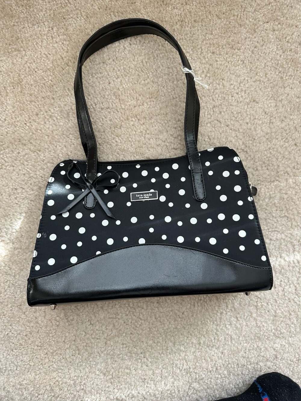 Kate Spade New York Polka Dot Handbag Black White